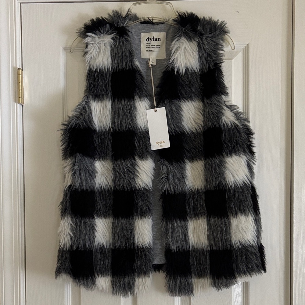 Dylan Buffalo Check Faux Fur Vest